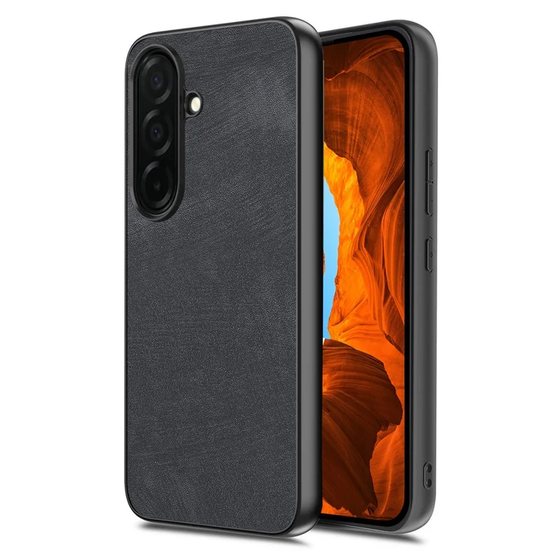 For Samsung Galaxy S26+ Case Shockproof Slim Retro Leather Phone Back Cover - Sort