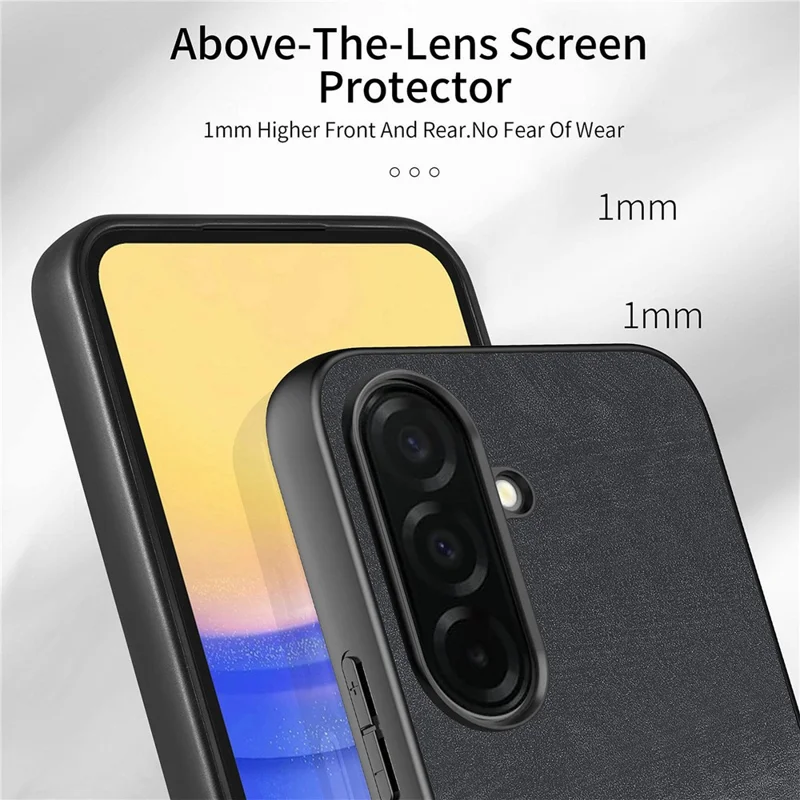 For Samsung Galaxy S26+ Case Shockproof Slim Retro Leather Phone Back Cover - Sort