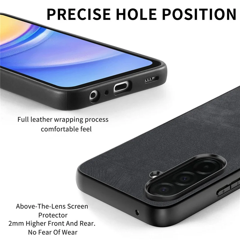 For Samsung Galaxy S26+ Case Shockproof Slim Retro Leather Phone Back Cover - Sort