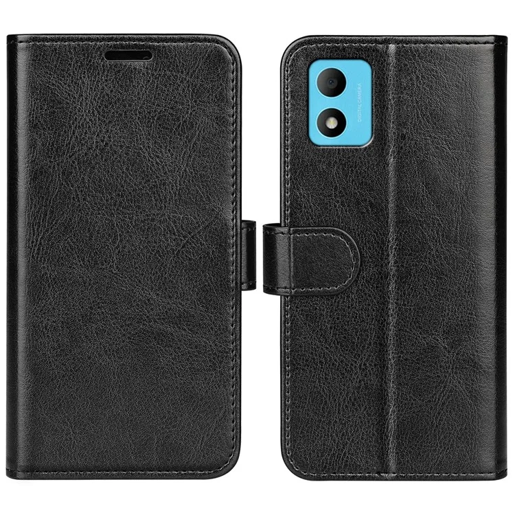 Crazy Horse Texture pu Leather Case Pour TCL 305i, Portefeuille Stocant Portefeuille TPU Couverce TPU - le Noir