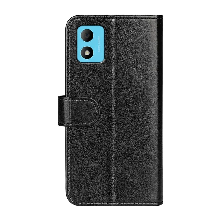 Crazy Horse Texture pu Leather Case Pour TCL 305i, Portefeuille Stocant Portefeuille TPU Couverce TPU - le Noir