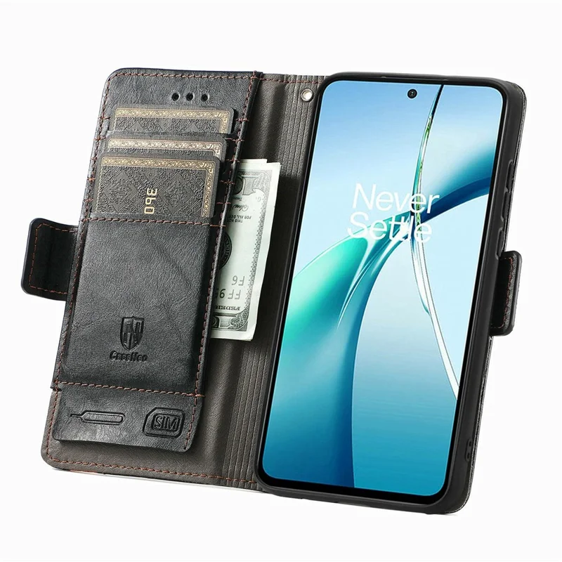 CASENEO For Samsung Galaxy S26+ Phone Cases PU Leather Cover Stand with RFID Blocking Wallet - Black