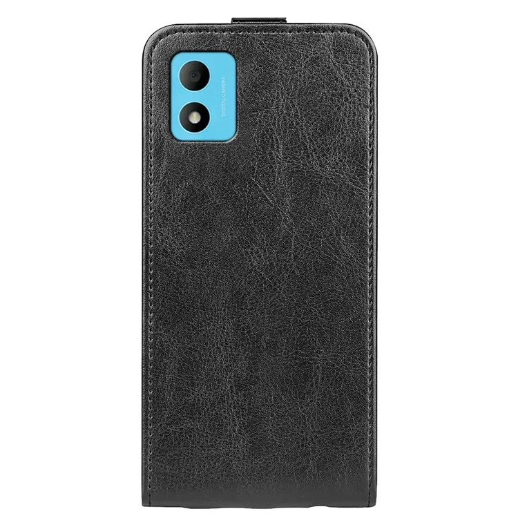 Crazy Horse Horse Texture Vertical Flip Protective Case Para TCL 305i, PU Carto Carto Anti-rurck Topa - Preto