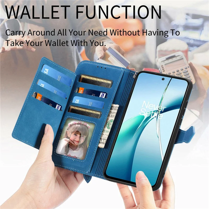 Für Samsung Galaxy S26+ Kippmünzmappe mit Band Blumenprägung PU-Leder Handyhülle - Rosa