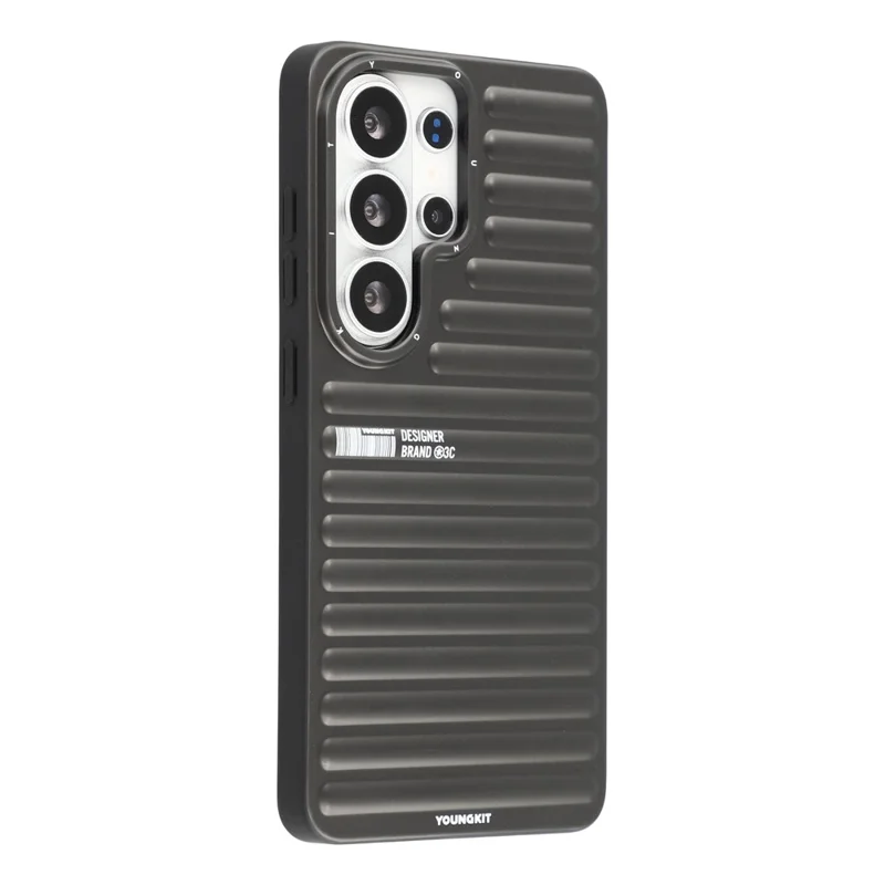 YOUNGKIT pour Samsung Galaxy S26 Ultra étui magnétique texture de valise coque en TPU IMD - Noir