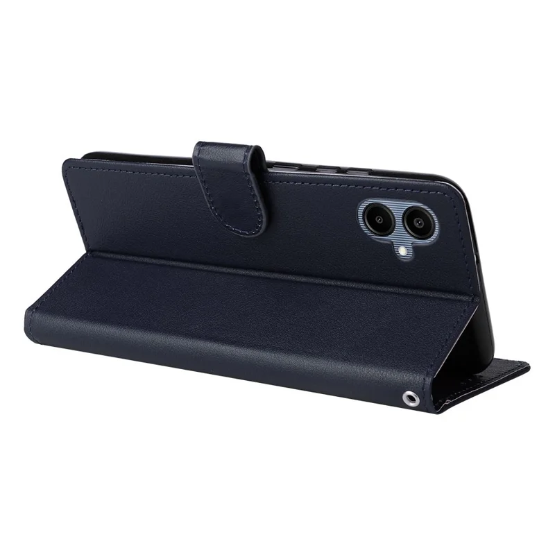 Wallet Stand Case For Samsung Galaxy A07 5G  /  4G  /  A06 4G  /  5G PU Leather Phone Cover with Wrist Strap - Blue