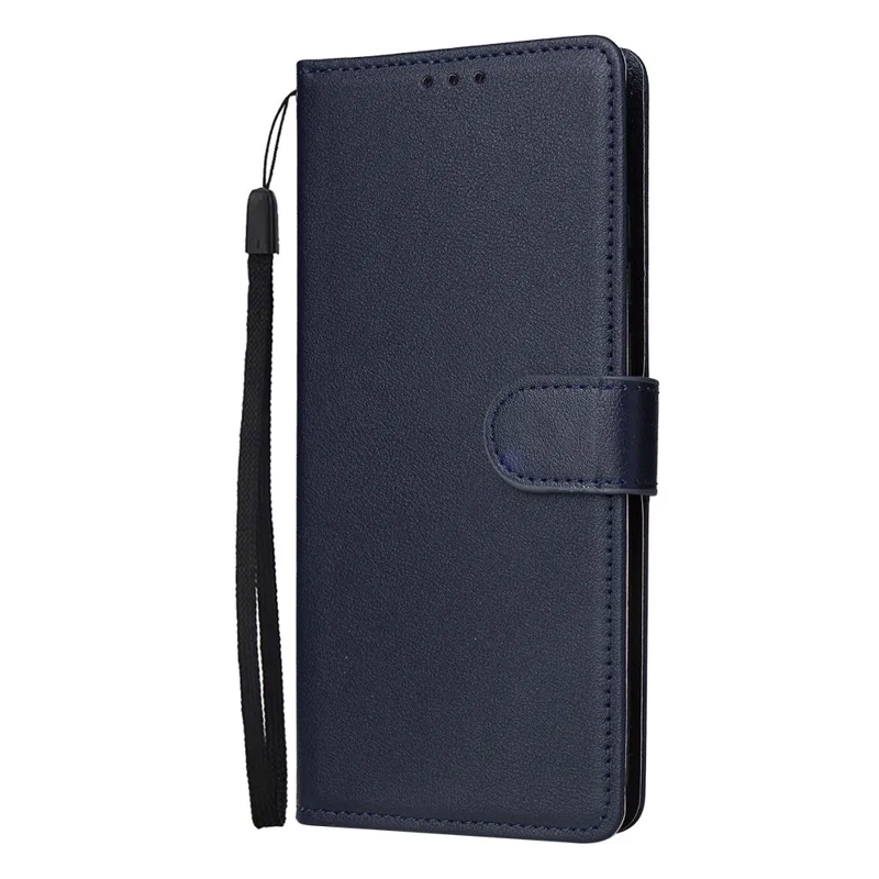 Wallet Stand Case For Samsung Galaxy A07 5G  /  4G  /  A06 4G  /  5G PU Leather Phone Cover with Wrist Strap - Blue