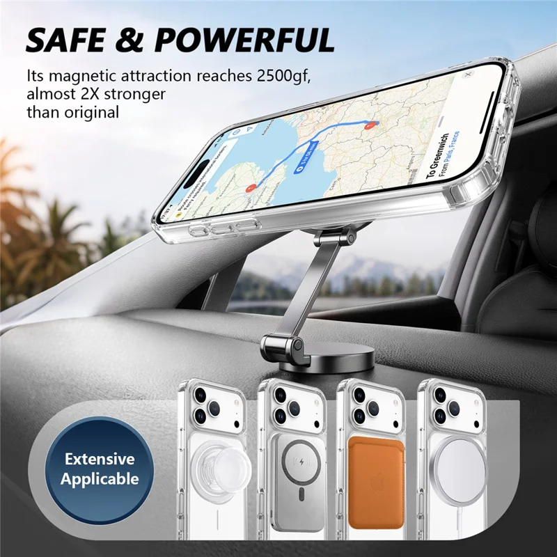 For iPhone 17 Pro Magnetic Case TPU + PC Shockproof Phone Cover - Transparent White