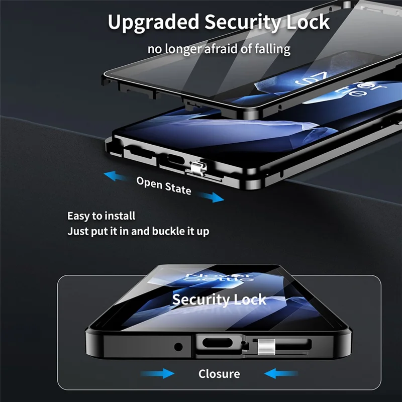 Cover per OnePlus 15 5G, custodia con vetro temperato bifacciale e telaio in metallo con protezione obiettivo - Nero