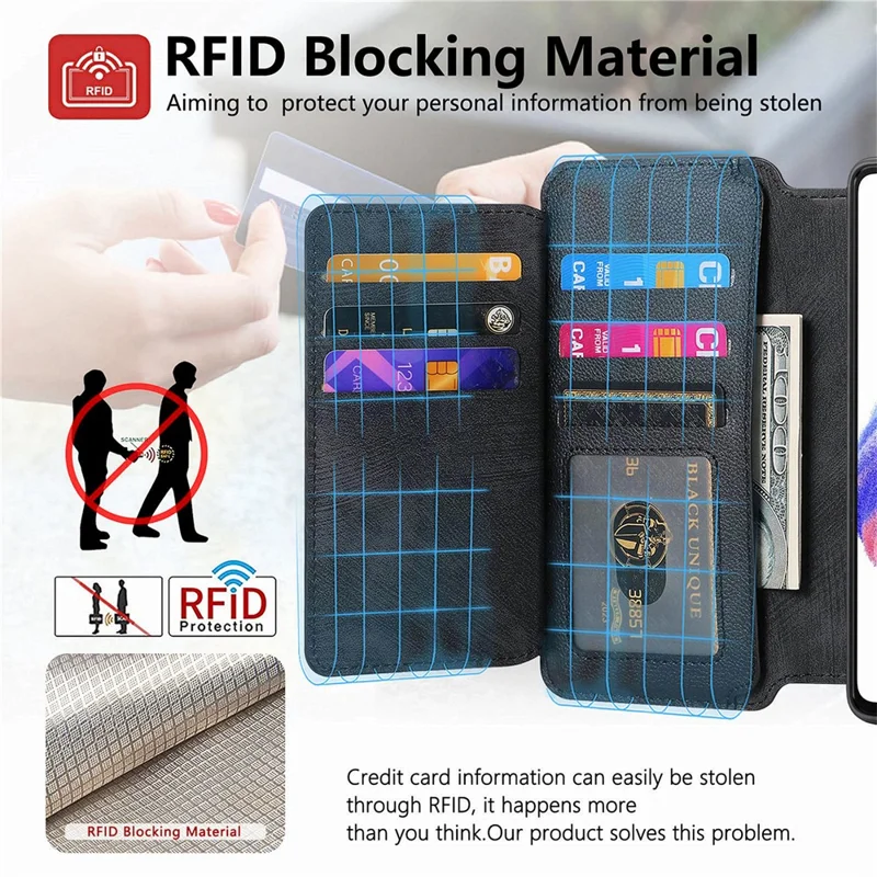 CASENEO MW-02 Für Google Pixel 9 Pro XL Tasche Abnehmbare Magnetische Ledertasche Mit Klappdeckel - Schwarz