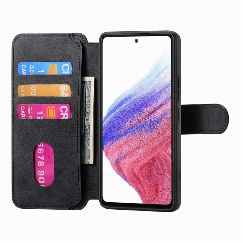 CASENEO MW-03 Magnetische Hülle für Google Pixel 9 Pro / 9 Abnehmbare Ledertelefonbrieftaschenhülle - Schwarz