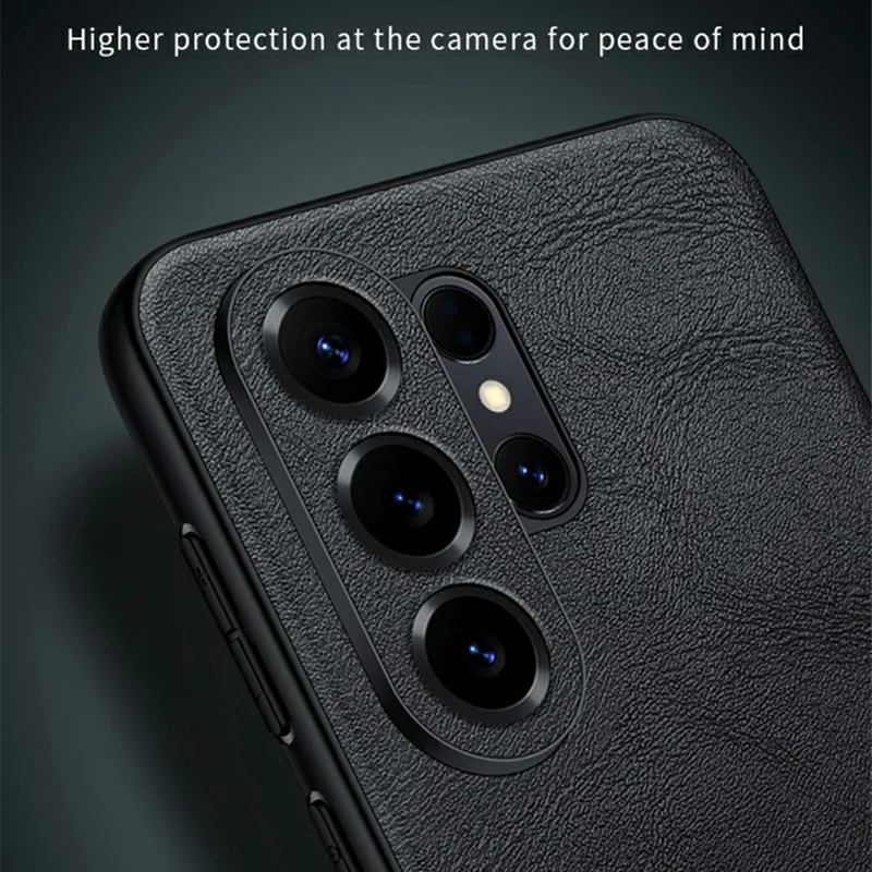 SULADA чехол для Samsung Galaxy S26 Ultra, задняя панель для телефона из искусственной кожи PU + TPU + PC - черный