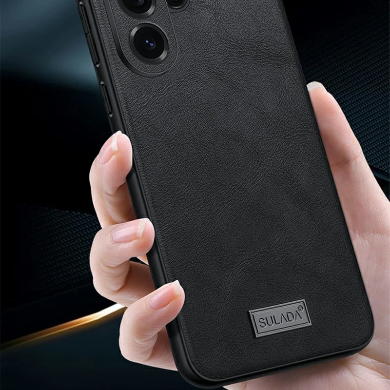 SULADA чехол для Samsung Galaxy S26 Ultra, задняя панель для телефона из искусственной кожи PU + TPU + PC - черный