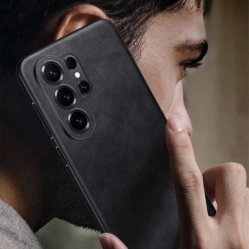 SULADA чехол для Samsung Galaxy S26 Ultra, задняя панель для телефона из искусственной кожи PU + TPU + PC - черный