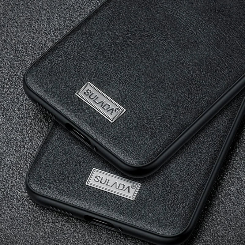 SULADA чехол для Samsung Galaxy S26 Ultra, задняя панель для телефона из искусственной кожи PU + TPU + PC - черный