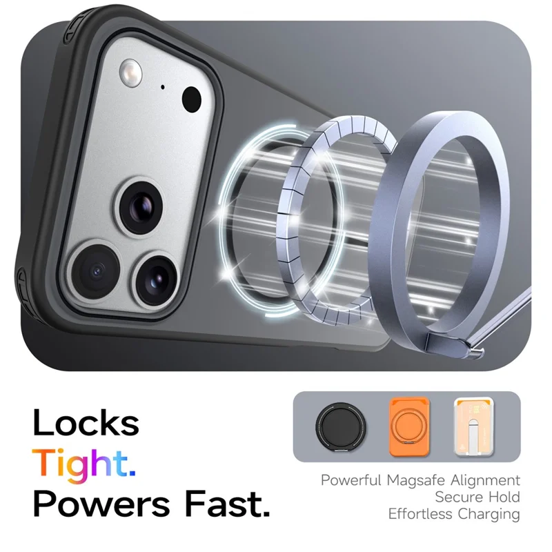 Compra em Volume para Capa Magnética iPhone 17 Pro Max Compatível com MagSafe Capa para Telemóvel TPU + PC - Preto