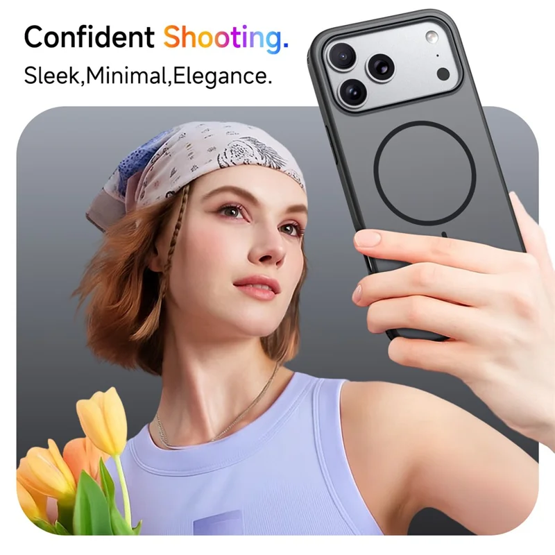 Achat en vrac pour coque magnétique iPhone 17 Pro compatible MagSafe, housse de téléphone en TPU + PC - Noir