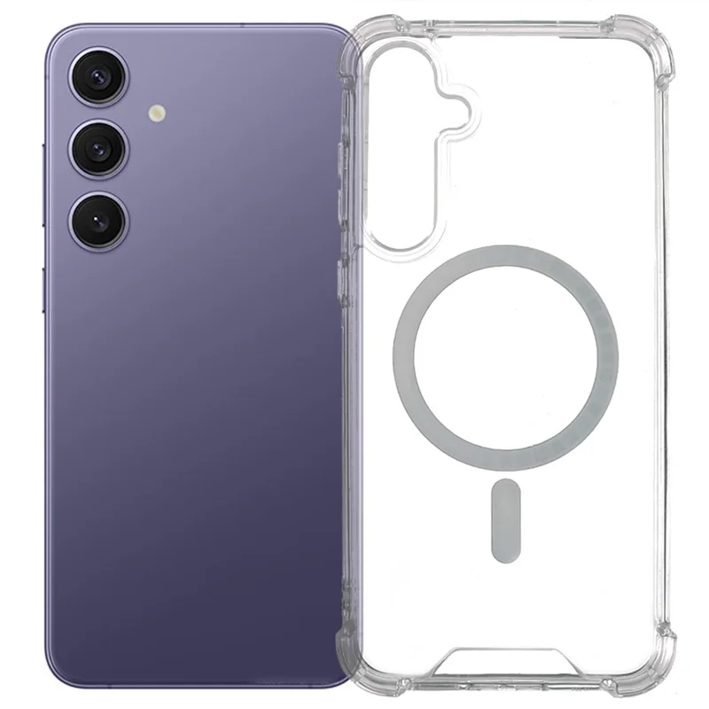 Capa Magnética para Samsung Galaxy A57 5G, 1,5 mm, à Prova de Choques, em TPU + Acrílico Transparente para Telemóvel