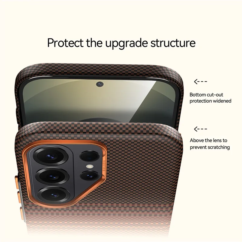 SULADA чехол для Samsung Galaxy S26 Ultra магнитный ударопрочный жесткий поликарбонатный задняя крышка - оранжевый