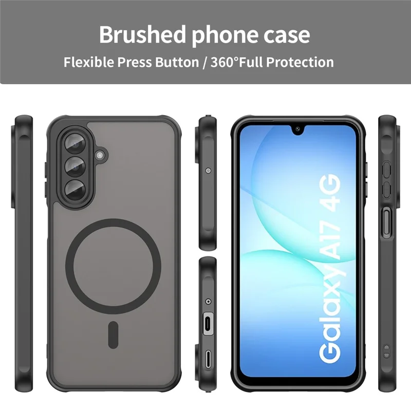 Bulk Purchasing Magnetic Case For Samsung Galaxy A17 4G  /  A17 5G Anti Drop PC + TPU Phone Cover - Black