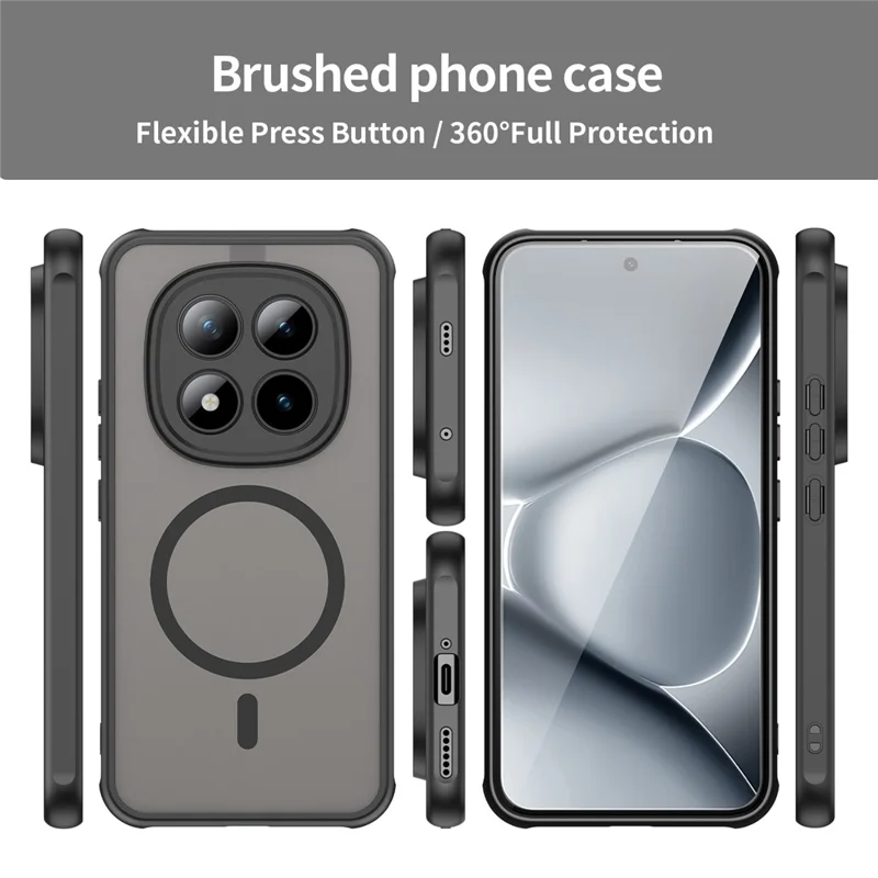 Bulk Purchasing Magnetic Case For Xiaomi Poco M8 Pro 5G  /  Redmi Note 15 Pro+ 5G (Global) Anti Drop PC + TPU Phone Cover - Black