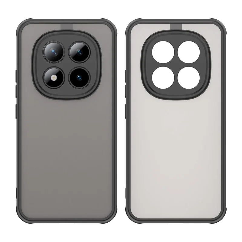 Phone Case For Xiaomi Poco M8 Pro 5G  /  Redmi Note 15 Pro+ 5G (Global) Drop Proof Airbags Frosted Translucent PC + TPU Phone Back Cover - Black