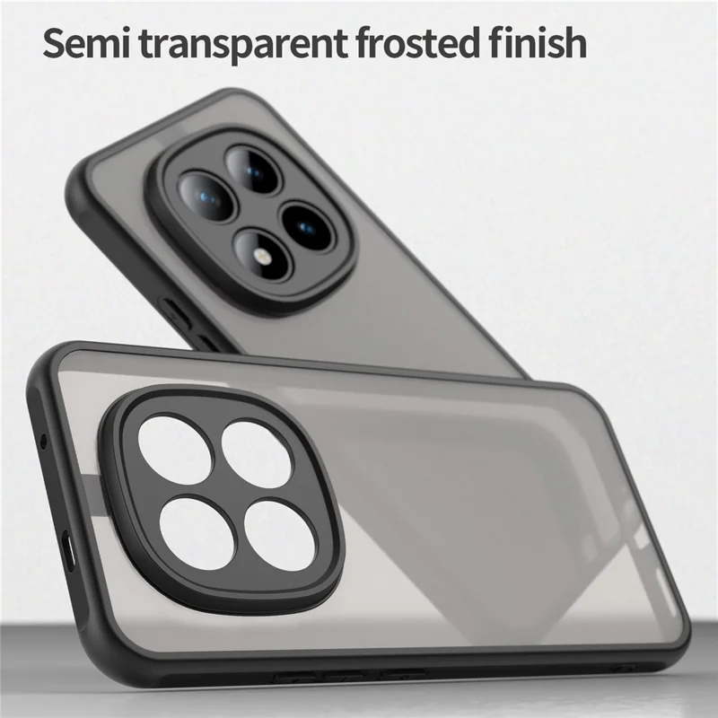 Phone Case For Xiaomi Poco M8 Pro 5G  /  Redmi Note 15 Pro+ 5G (Global) Drop Proof Airbags Frosted Translucent PC + TPU Phone Back Cover - Black