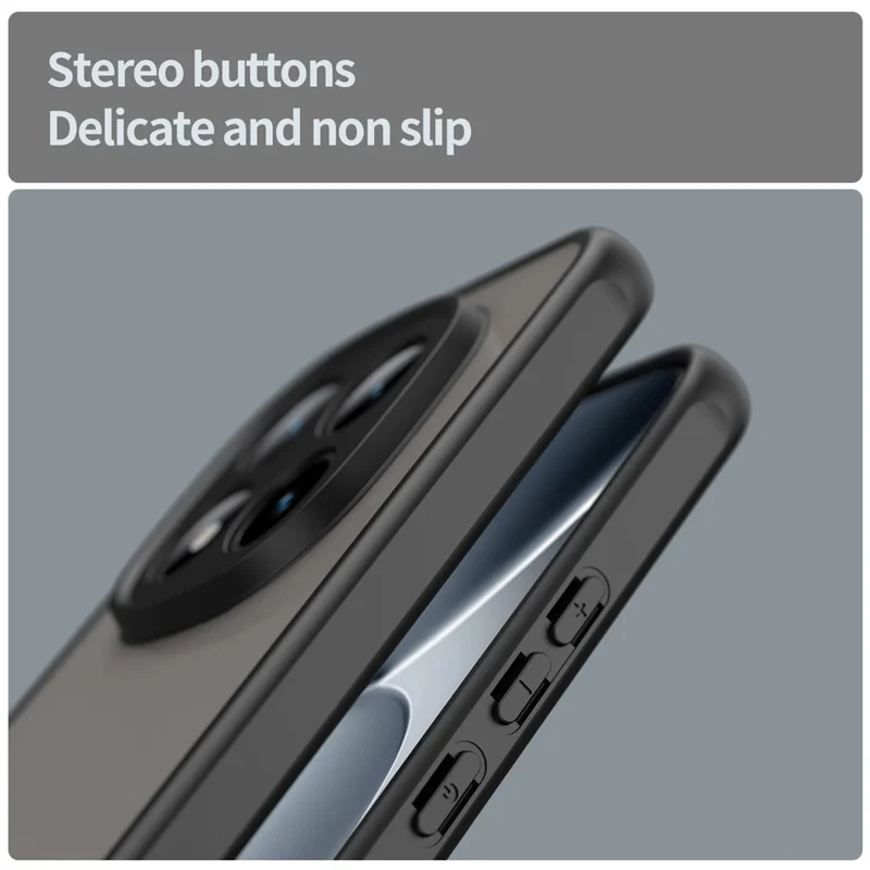 Phone Case For Xiaomi Poco M8 Pro 5G  /  Redmi Note 15 Pro+ 5G (Global) Drop Proof Airbags Frosted Translucent PC + TPU Phone Back Cover - Black