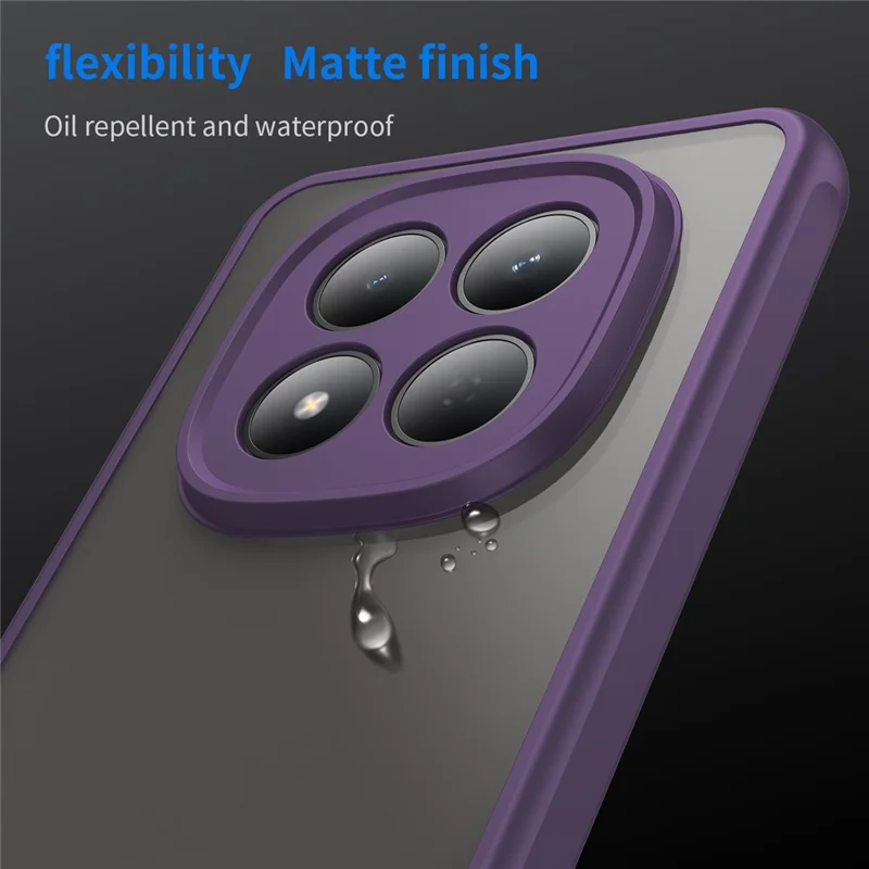 For Xiaomi Redmi Note 15 Pro 4G (Global) Case Drop Proof Airbags Frosted Translucent PC + TPU Phone Back Cover - Purple