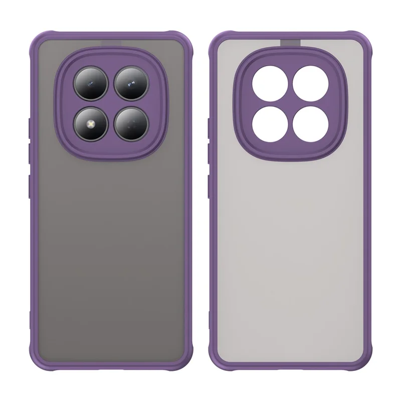 For Xiaomi Redmi Note 15 Pro 4G (Global) Case Drop Proof Airbags Frosted Translucent PC + TPU Phone Back Cover - Purple