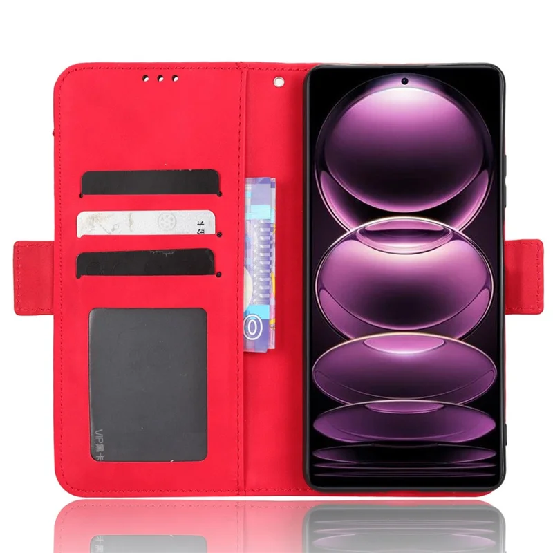 For Xiaomi Redmi Note 12 Pro 5G / Note 12 Pro Speed 5G / Poco X5 Pro 5G Dual Magnetic Clasp Phone Cover Viewing Stand Multiple Card Slots PU Leather Wallet Case - Red