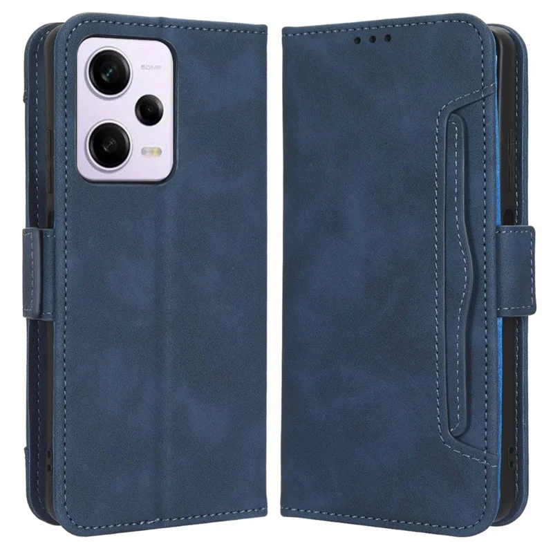 For Xiaomi Redmi Note 12 Pro 5G / Note 12 Pro Speed 5G / Poco X5 Pro 5G Dual Magnetic Clasp Phone Cover Viewing Stand Multiple Card Slots PU Leather Wallet Case - Blue