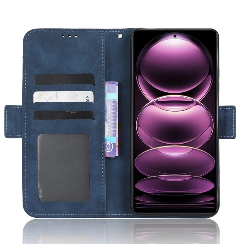For Xiaomi Redmi Note 12 Pro 5G / Note 12 Pro Speed 5G / Poco X5 Pro 5G Dual Magnetic Clasp Phone Cover Viewing Stand Multiple Card Slots PU Leather Wallet Case - Blue
