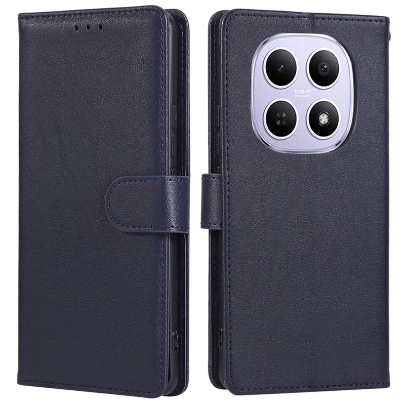 For Xiaomi Poco M8 5G / Redmi Note 15 5G (Global) Case PU Leather Wallet Stand Phone Cover with Wrist Strap - Blue