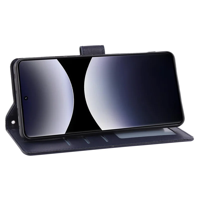 For Xiaomi Poco M8 5G / Redmi Note 15 5G (Global) Case PU Leather Wallet Stand Phone Cover with Wrist Strap - Blue