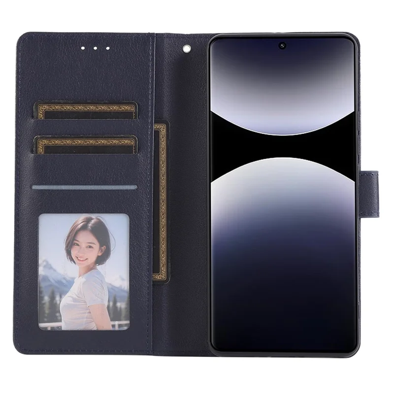 For Xiaomi Poco M8 5G / Redmi Note 15 5G (Global) Case PU Leather Wallet Stand Phone Cover with Wrist Strap - Blue