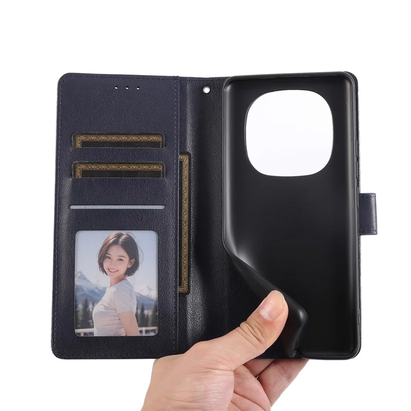 For Xiaomi Poco M8 5G / Redmi Note 15 5G (Global) Case PU Leather Wallet Stand Phone Cover with Wrist Strap - Blue