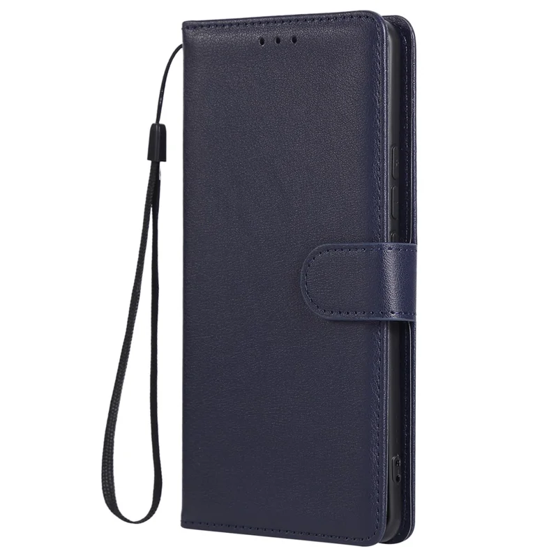 For Xiaomi Poco M8 5G / Redmi Note 15 5G (Global) Case PU Leather Wallet Stand Phone Cover with Wrist Strap - Blue