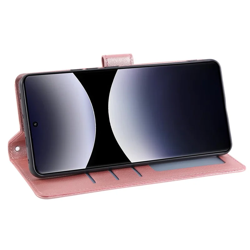 For Xiaomi Redmi Note 15 Pro 5G (Global) Case PU Leather Wallet Stand Phone Cover with Wrist Strap - Rose Gold