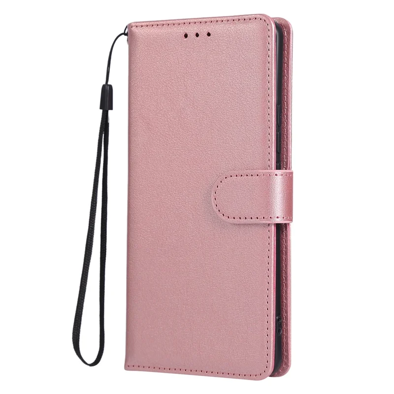 For Xiaomi Redmi Note 15 Pro 5G (Global) Case PU Leather Wallet Stand Phone Cover with Wrist Strap - Rose Gold