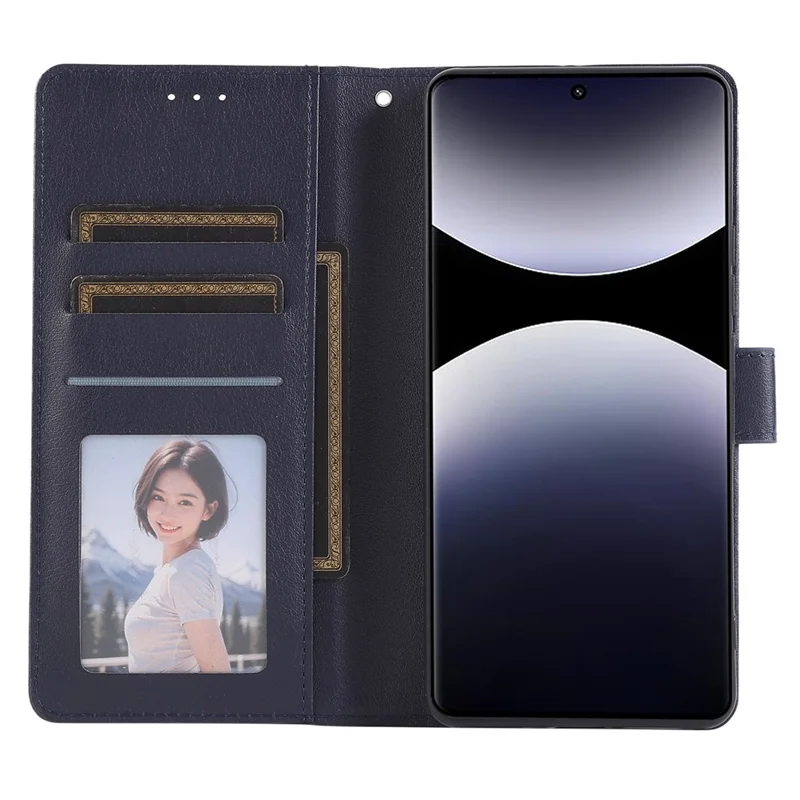 For Xiaomi Redmi Note 15 Pro 5G (Global) Case PU Leather Wallet Stand Phone Cover with Wrist Strap - Blue