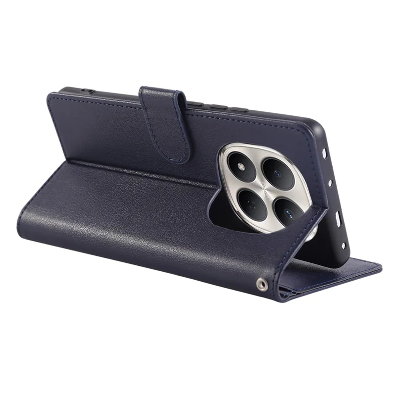 For Xiaomi Redmi Note 15 Pro 5G (Global) Case PU Leather Wallet Stand Phone Cover with Wrist Strap - Blue