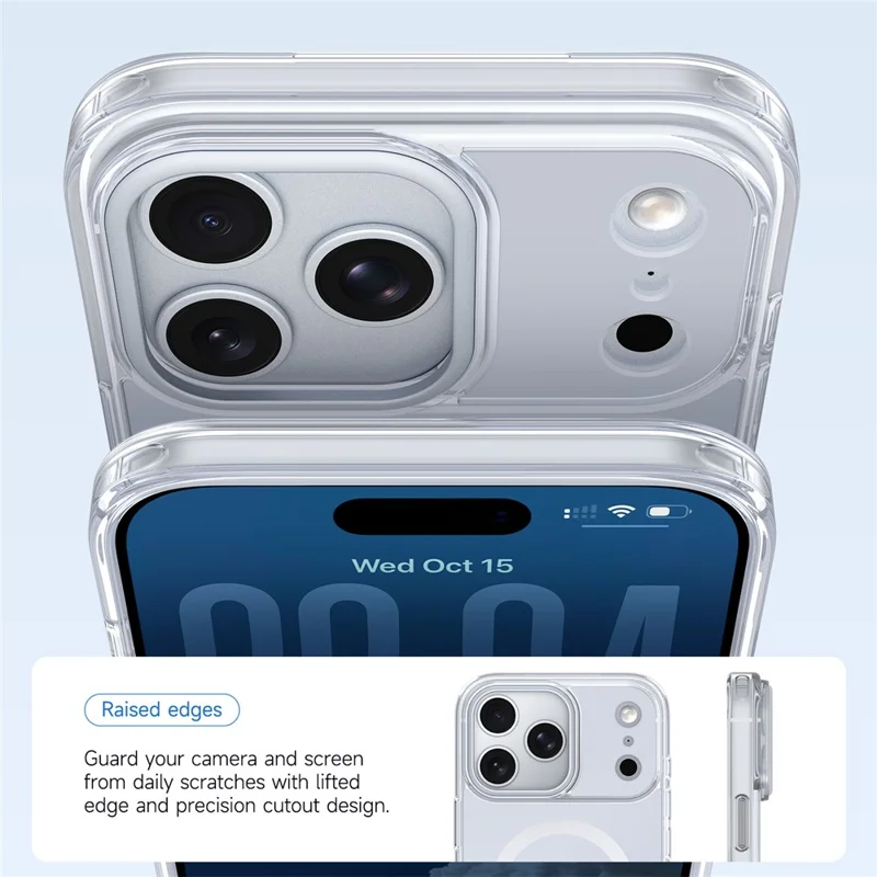 Compra em Volume para Capa Magnética iPhone 17 Pro TPU + Acrílico Capa Dupla Cor - Branco