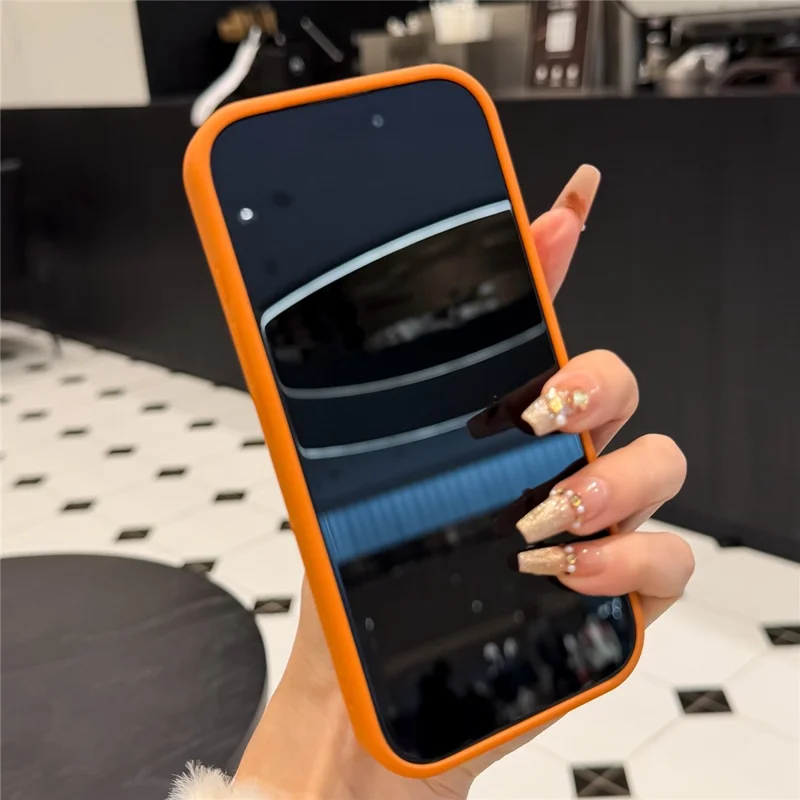 For iPhone 17 Pro Magnetic Case Mirror Surface TPU + PC Shockproof Phone Cover Compatible with MagSafe - Orange