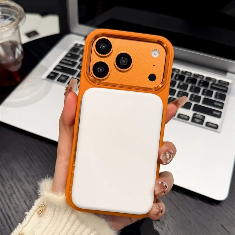 For iPhone 17 Pro Max Magnetic Case Mirror Surface TPU + PC Shockproof Phone Cover Compatible with MagSafe - Orange