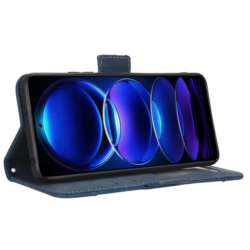 Funda de teléfono con múltiples ranuras para tarjetas para Xiaomi Redmi Note 12 5G (Global) / (India) / (China) / Poco X5 5G, funda con soporte y cierre magnético dual, carcasa protectora tipo billetera de cuero PU - Azul