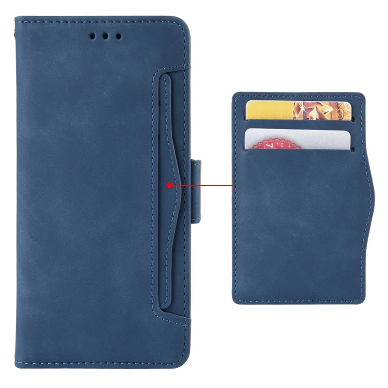 Funda de teléfono con múltiples ranuras para tarjetas para Xiaomi Redmi Note 12 5G (Global) / (India) / (China) / Poco X5 5G, funda con soporte y cierre magnético dual, carcasa protectora tipo billetera de cuero PU - Azul