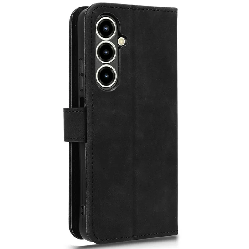 For ZTE nubia V80 Max 4G Leather Case Skin Feel Anti Drop Wallet Stand Flip Phone Cover - Black
