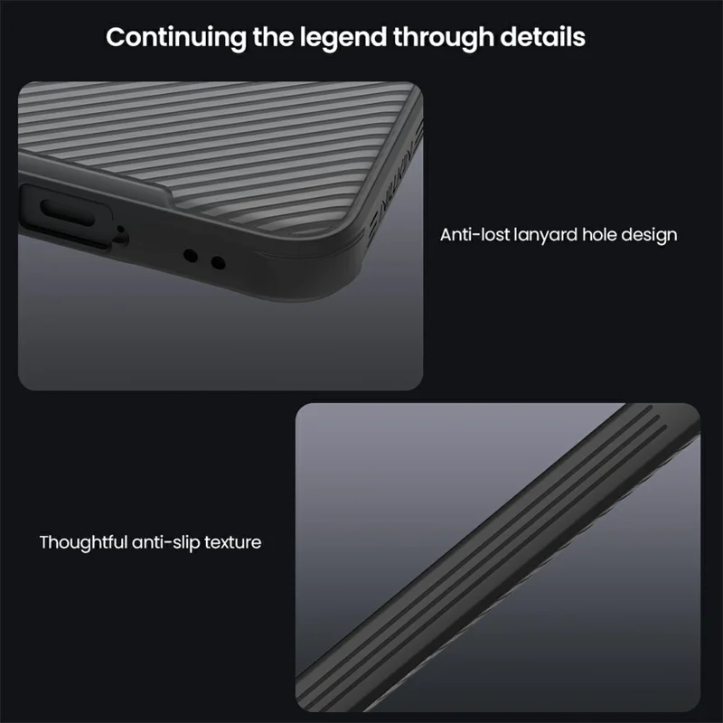 NILLKIN Série Camshield Pro para Capa Samsung Galaxy A57 5G TPU + PC com Cobertura de Câmara Deslizante - Preto Transparente