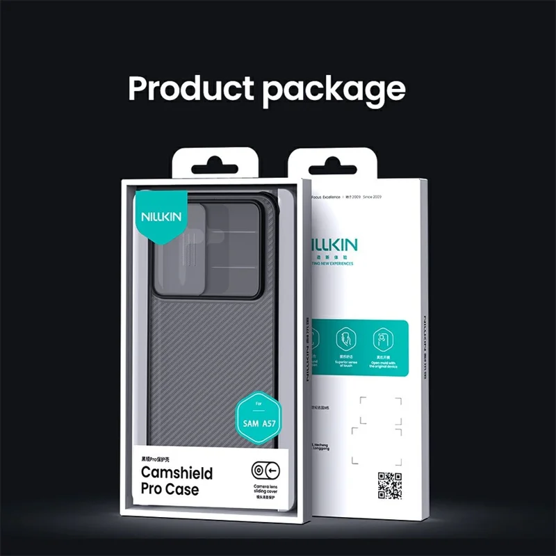 NILLKIN Série Camshield Pro para Capa Samsung Galaxy A57 5G TPU + PC com Cobertura de Câmara Deslizante - Preto Transparente